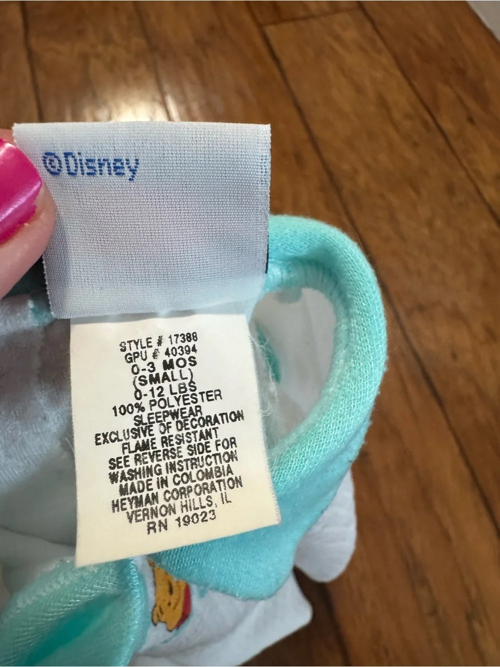 Vintage 90s Disney Winnie The Pooh Baby Sleepers Size 0-3M